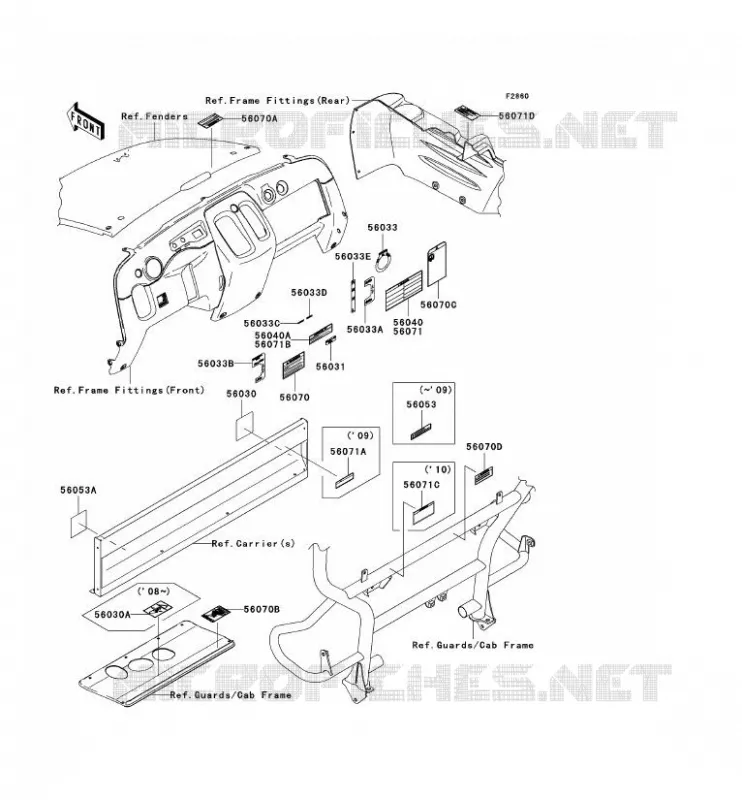 LABEL Kawasaki SSV 400 2009 MULE 610 4X4  KAF400A9F
