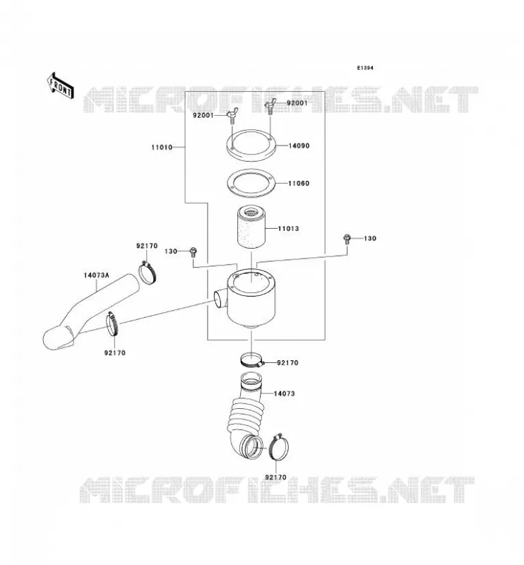 FILTRE A AIR - CONVERTISSEUR Kawasaki SSV 400 2009 MULE 610 4X4  KAF400A9F