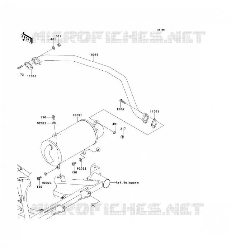 &Eacute;CHAPPEMENT Kawasaki SSV 400 2011 MULE 610 4X4  KAF400ABF