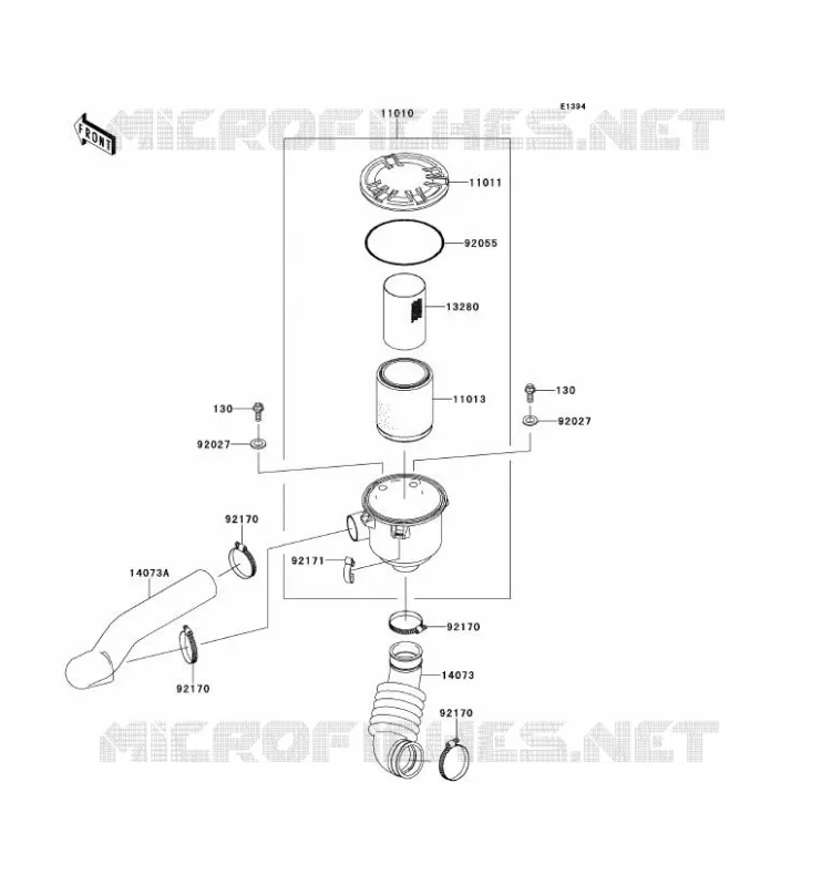 FILTRE A AIR - CONVERTISSEUR Kawasaki SSV 400 2011 MULE 610 4X4  KAF400ABF