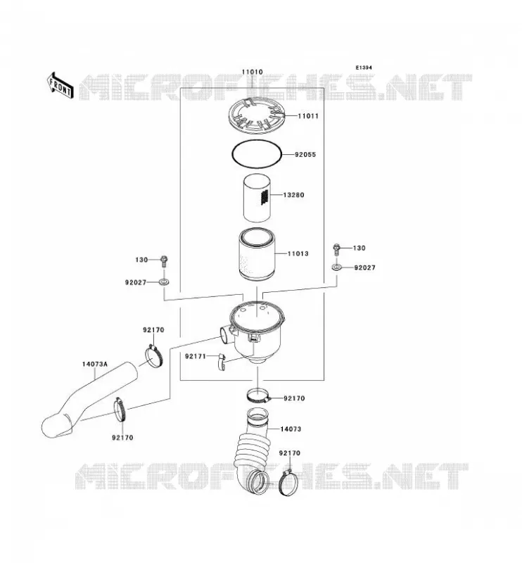 FILTRE A AIR - CONVERTISSEUR Kawasaki SSV 400 2012 MULE 610 4X4  KAF400ACF