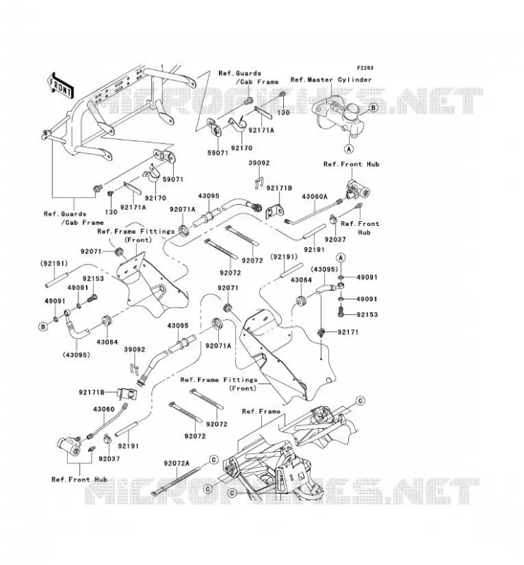 DURIT DE FREIN AVANT Kawasaki SSV 400 2012 MULE 610 4X4  KAF400ACF