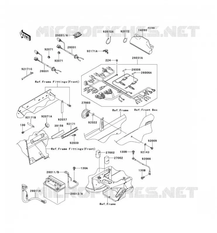 CHASSIS EQUIPMENT ELECTRIQUE Kawasaki SSV 400 2013 MULE 610 4X4  KAF400ADF