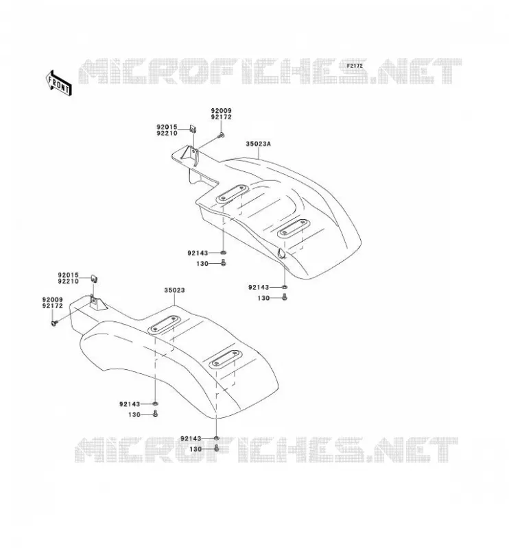 GARDE BOUE ARRI&Egrave;RE Kawasaki SSV 400 2013 MULE 610 4X4  KAF400ADF