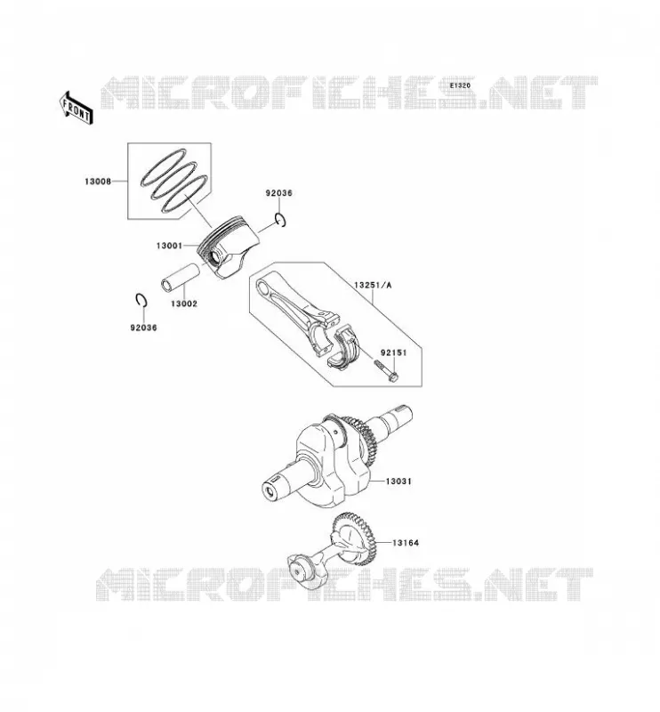VILEBREQUIN/PISTON Kawasaki SSV 400 2013 MULE 610 4X4  KAF400ADF