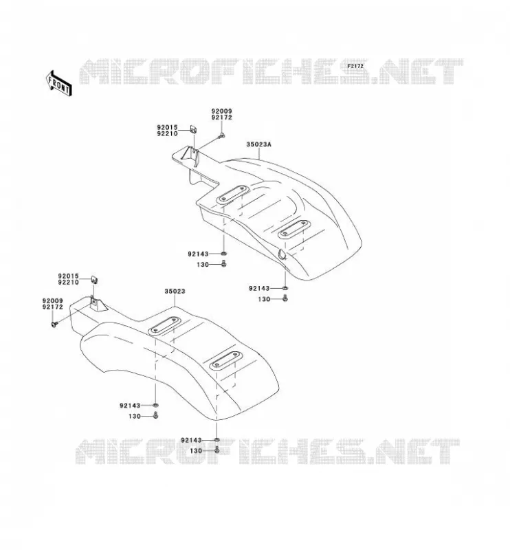 GARDE BOUE ARRI&Egrave;RE Kawasaki SSV 400 2013 MULE 610 4X4  KAF400ADF