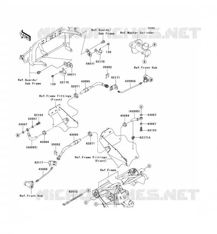 DURIT DE FREIN AVANT Kawasaki SSV 400 2005 MULE 600  KAF400-B1
