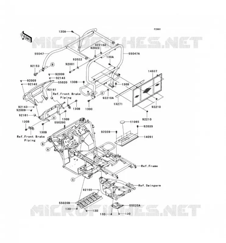 PROTECTION/CHASSIS CAB Kawasaki SSV 400 2005 MULE 600  KAF400-B1