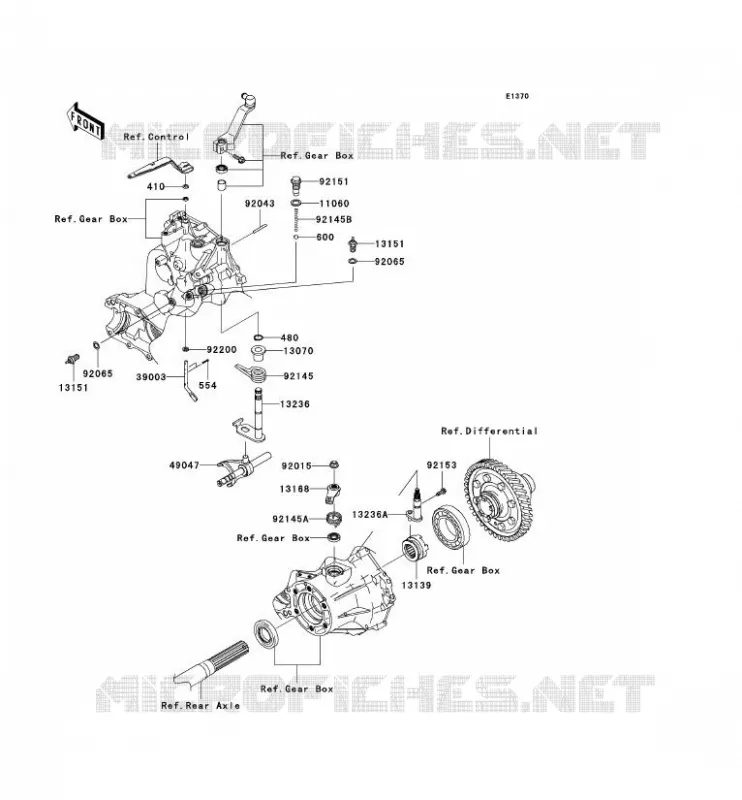 SELECTEUR Kawasaki SSV 400 2005 MULE 600  KAF400-B1