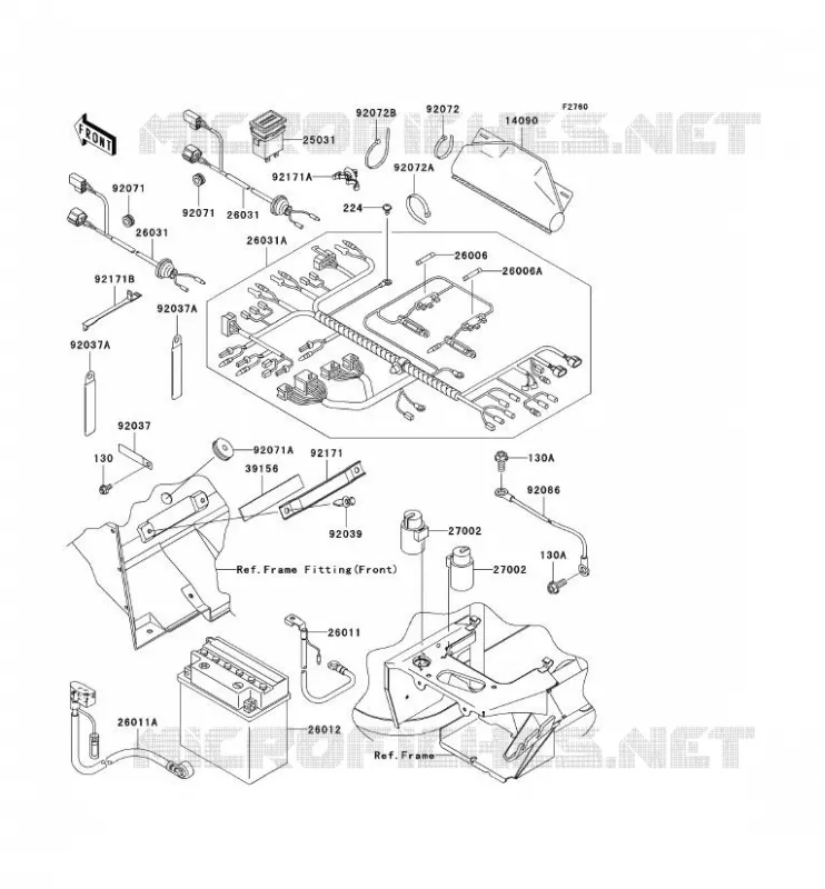 CHASSIS EQUIPMENT ELECTRIQUE Kawasaki SSV 400 2005 MULE 600  KAF400-B1