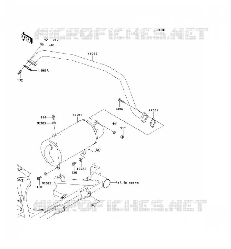 &Eacute;CHAPPEMENT Kawasaki SSV 400 2005 MULE 600  KAF400-B1