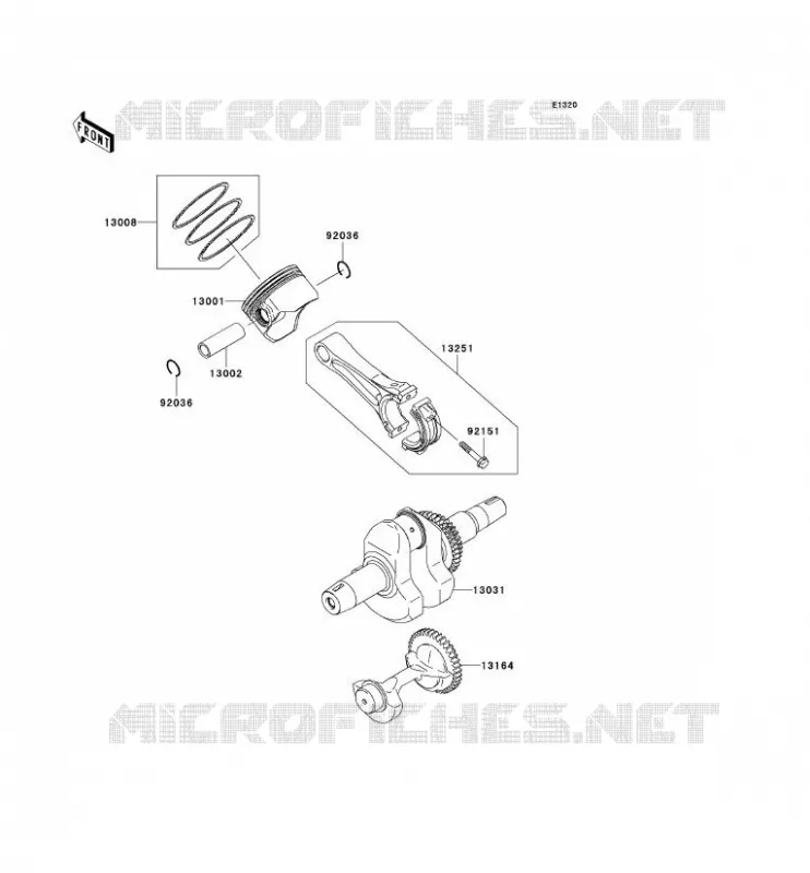 VILEBREQUIN/PISTON Kawasaki SSV 400 2005 MULE 600  KAF400-B1