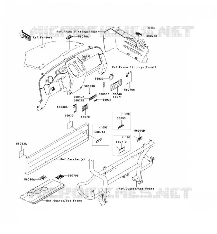 LABEL Kawasaki SSV 400 2006 MULE 600  KAF400B6F