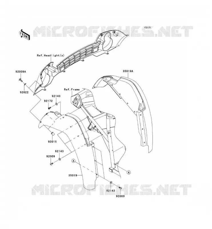 GARDE BOUE AVANT Kawasaki SSV 400 2006 MULE 600  KAF400B6F