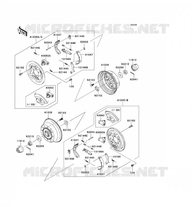 MOYEU ARRIERE Kawasaki SSV 400 2007 MULE 600  KAF400B7F