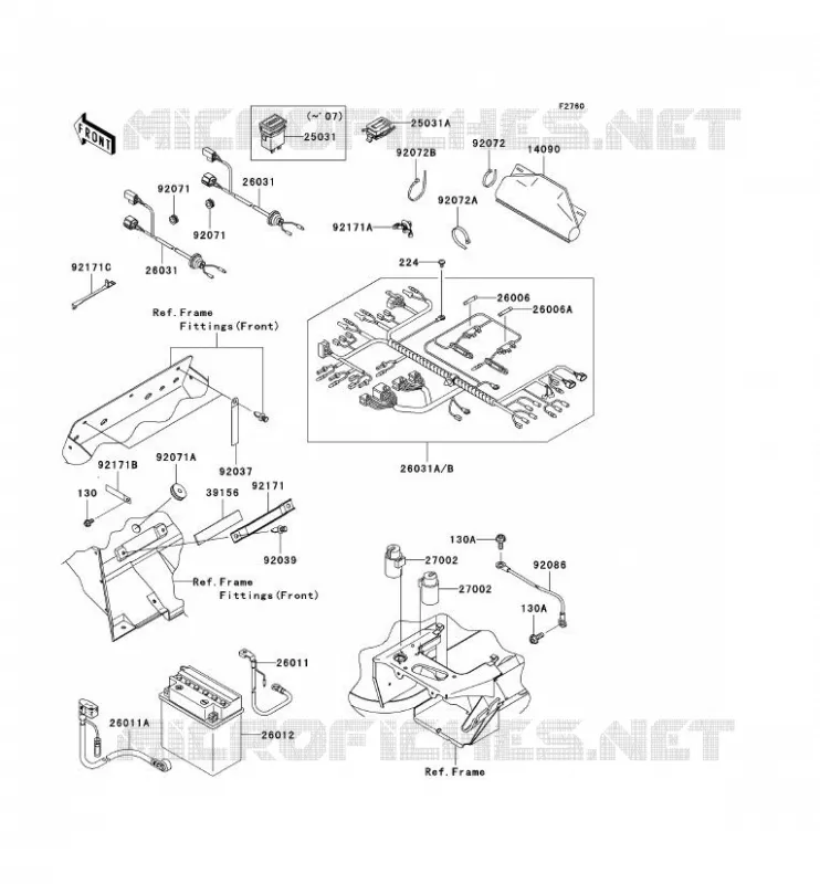 CHASSIS EQUIPMENT ELECTRIQUE Kawasaki SSV 400 2007 MULE 600  KAF400B7F