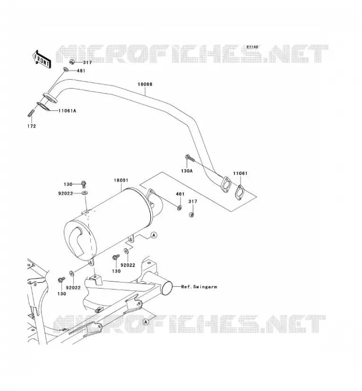 &Eacute;CHAPPEMENT Kawasaki SSV 400 2008 MULE 600  KAF400B8F