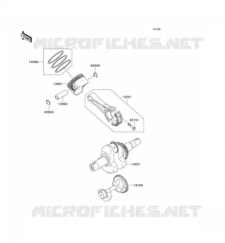 VILEBREQUIN/PISTON Kawasaki SSV 400 2008 MULE 600  KAF400B8F