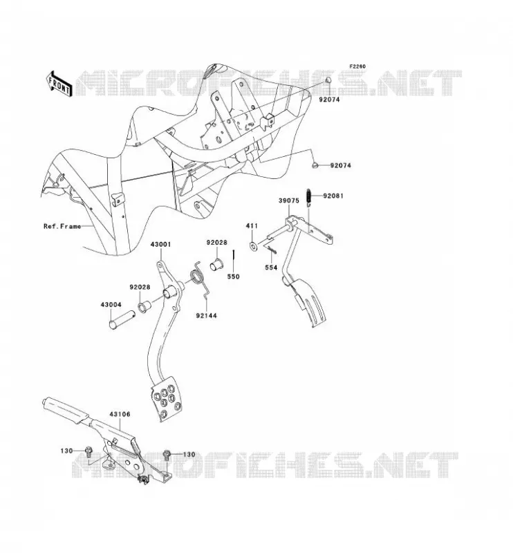 PEDALE DE FREIN/LEVIER ACCELERATEUR Kawasaki SSV 400 2008 MULE 600  KAF400B8F