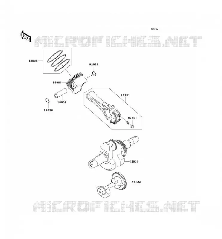 VILEBREQUIN/PISTON Kawasaki SSV 400 2008 MULE 600  KAF400B8F