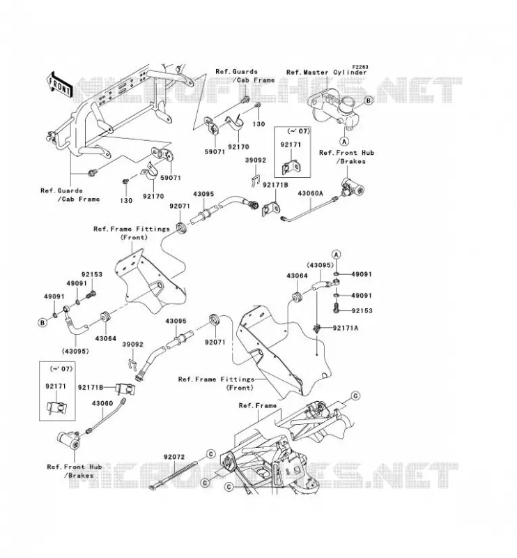 DURIT DE FREIN AVANT Kawasaki SSV 400 2009 MULE 600  KAF400B9F