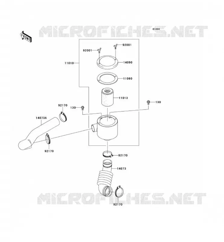 FILTRE A AIR - CONVERTISSEUR Kawasaki SSV 400 2009 MULE 600  KAF400B9F