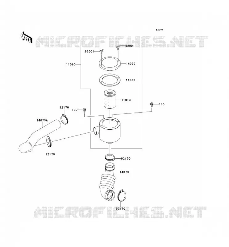 FILTRE A AIR - CONVERTISSEUR Kawasaki SSV 400 2010 MULE 600  KAF400BAF