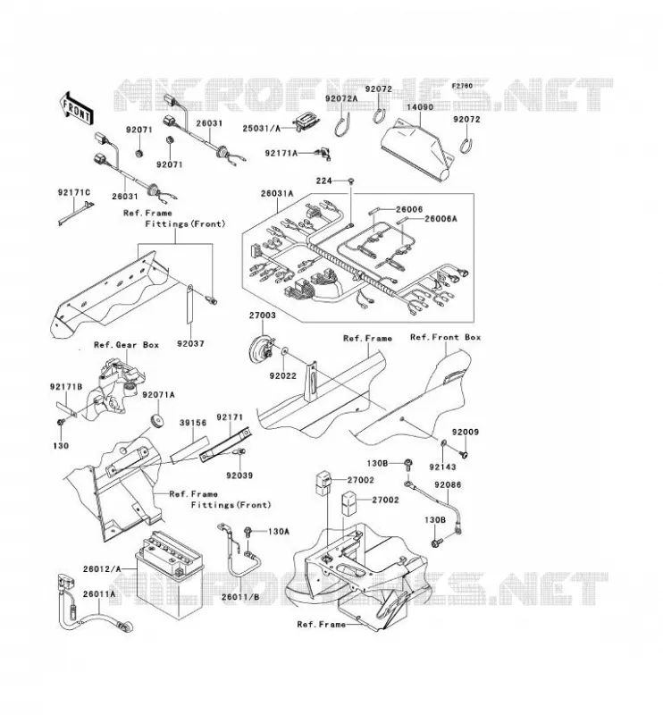 CHASSIS EQUIPMENT ELECTRIQUE Kawasaki SSV 400 2012 MULE 600  KAF400BCF