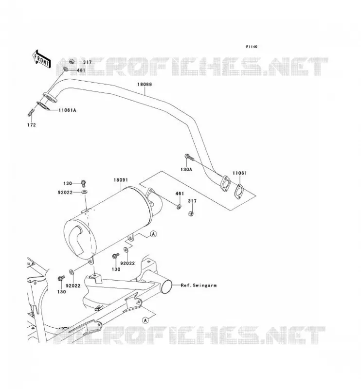 &Eacute;CHAPPEMENT Kawasaki SSV 400 2012 MULE 600  KAF400BCF