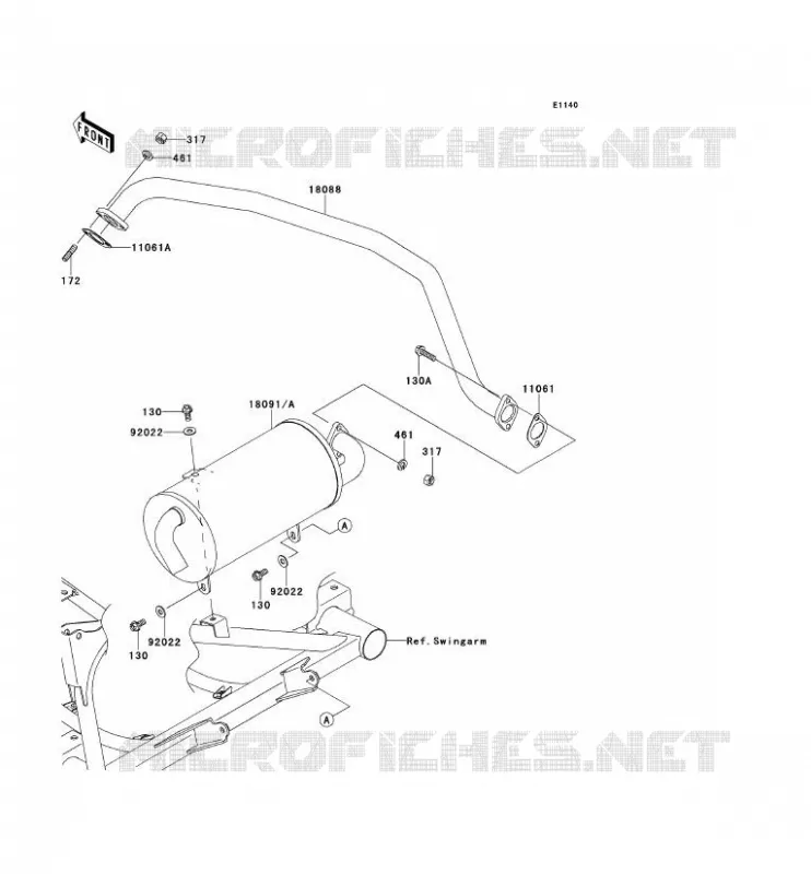 &Eacute;CHAPPEMENT Kawasaki SSV 400 2013 MULE 600  KAF400BDF