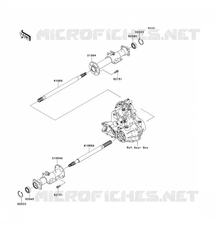 AXE ARRI&Egrave;RE Kawasaki SSV 400 2014 MULE 600  KAF400BEF