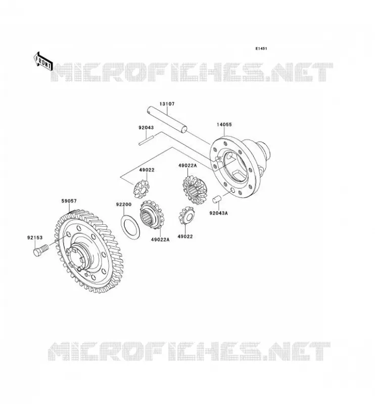 DIFFERENTIEL Kawasaki SSV 400 2015 MULE 600  KAF400BFF