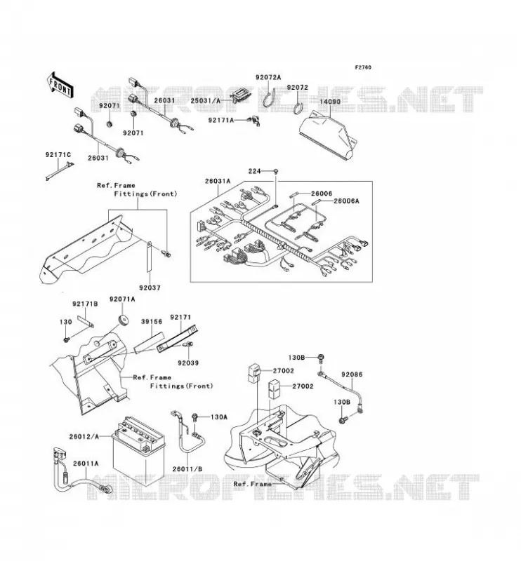 CHASSIS EQUIPMENT ELECTRIQUE Kawasaki SSV 400 2015 MULE 600  KAF400BFF