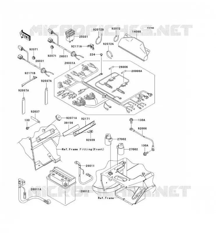 CHASSIS EQUIPMENT ELECTRIQUE Kawasaki SSV 400 2005 MULE 610 4X4  KAF400-C1