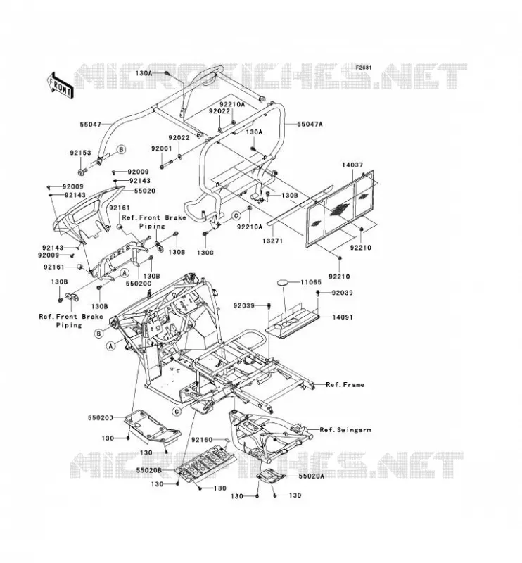 PROTECTION/CHASSIS CAB Kawasaki SSV 400 2005 MULE 610 4X4  KAF400-C1