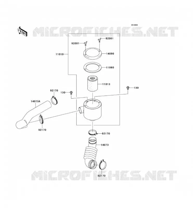 FILTRE A AIR - CONVERTISSEUR Kawasaki SSV 400 2008 MULE 610 4X4  KAF400C8F