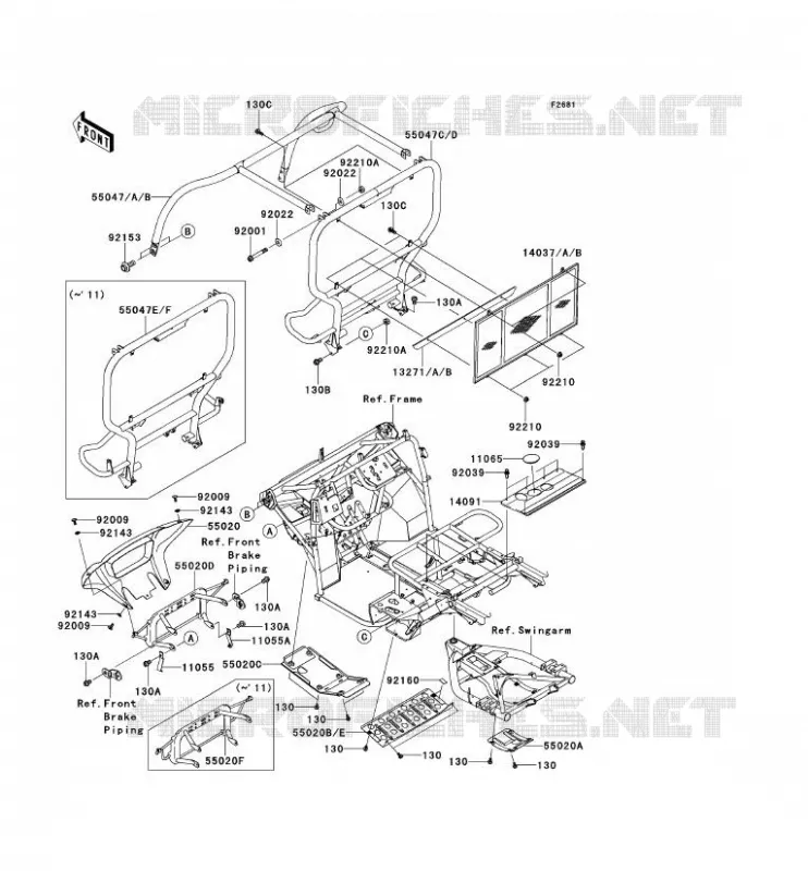 PROTECTION/CHASSIS CAB Kawasaki SSV 400 2013 MULE 610 4X4 XC  KAF400DDF