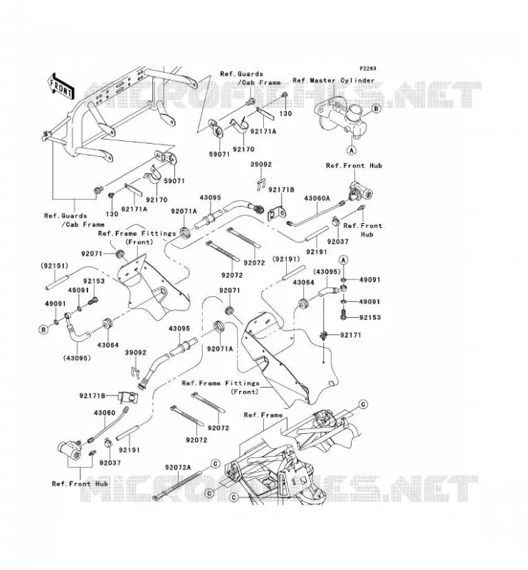 DURIT DE FREIN AVANT Kawasaki SSV 400 2014 MULE 610 4X4 XC  KAF400DEF