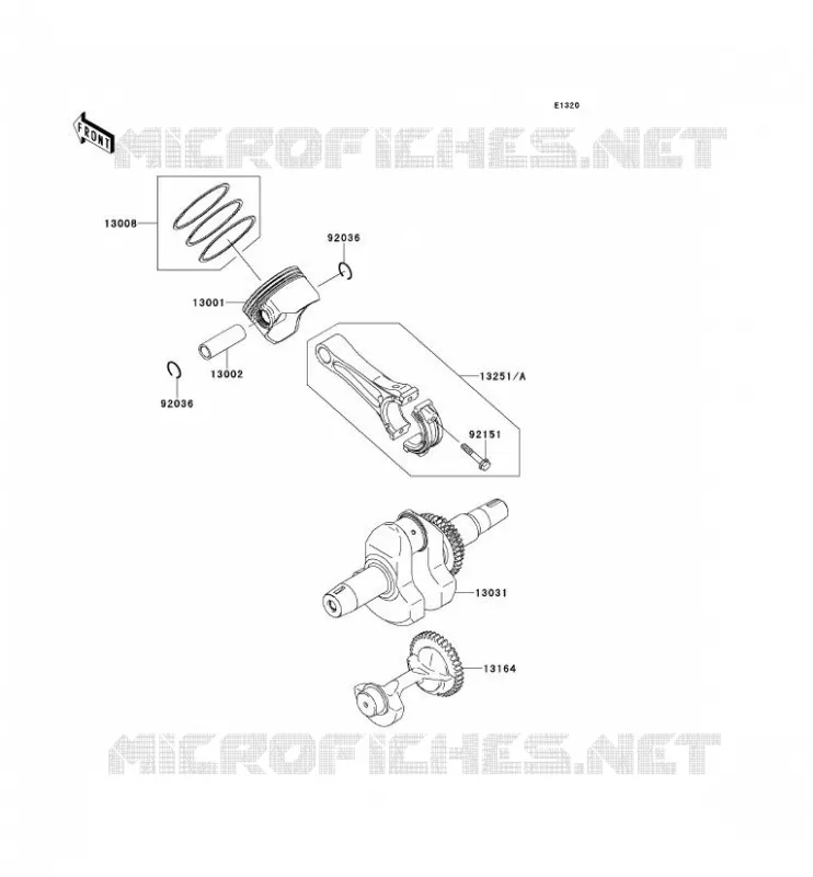 VILEBREQUIN/PISTON Kawasaki SSV 400 2014 MULE 610 4X4 XC  KAF400DEF