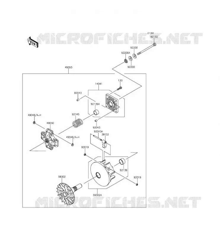 VARIATEUR Kawasaki SSV 400 2015 MULE 610 4X4 XC  KAF400DFF