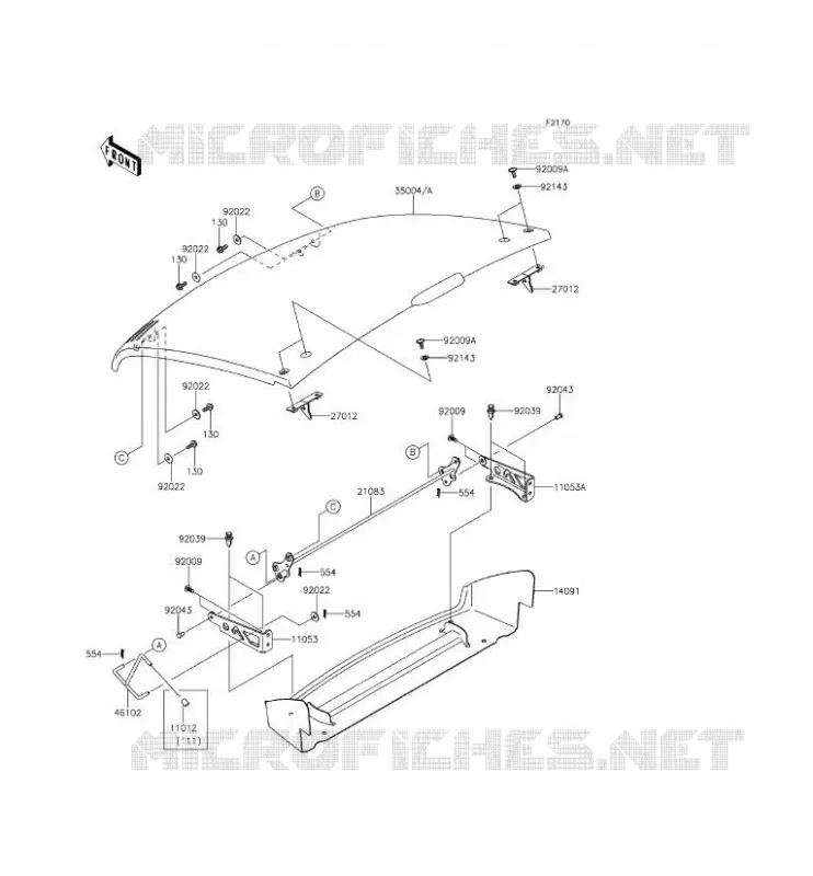 GARDE BOUE Kawasaki SSV 400 2013 MULE 610 4X4 XC  KAF400EDF