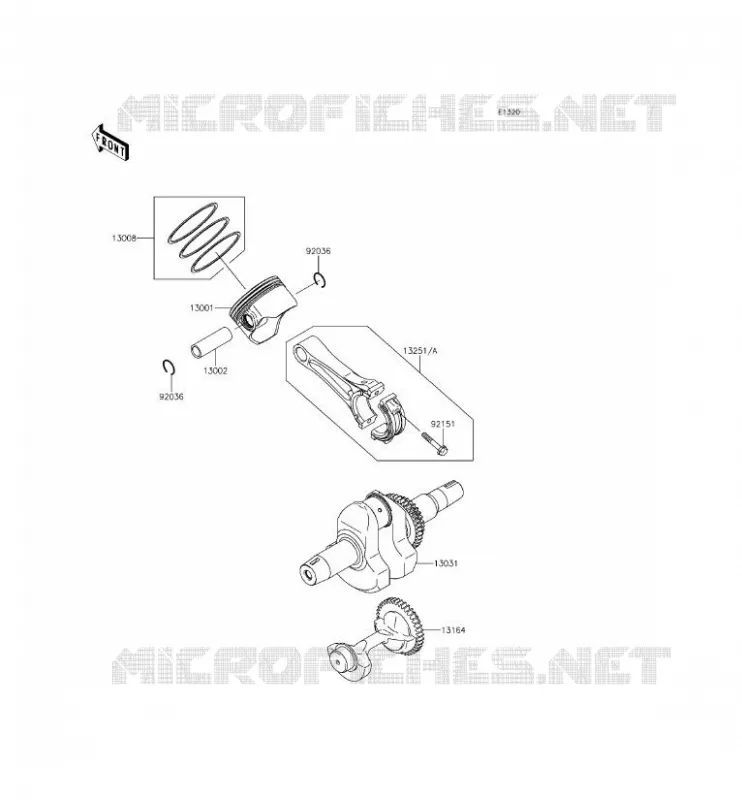 VILEBREQUIN/PISTON Kawasaki SSV 400 2013 MULE 610 4X4 XC  KAF400EDF
