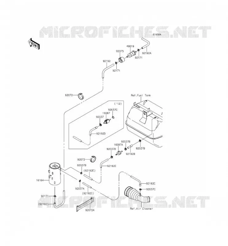 SYSTEME D'EVAPORATION CARBURANT Kawasaki SSV 400 2015 MULE 610 4X4 XC  KAF400EFF
