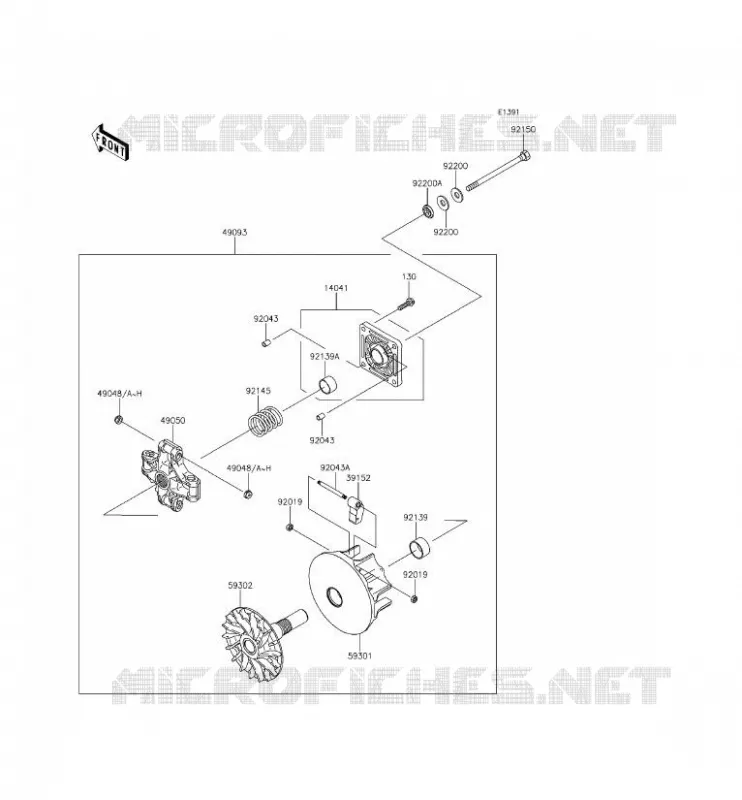 VARIATEUR Kawasaki SSV 400 2015 MULE 610 4X4 XC  KAF400EFF