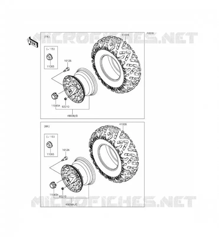 ROUE/PNEUS Kawasaki SSV 400 2014 MULE 610 4X4 XC  KAF400FEF