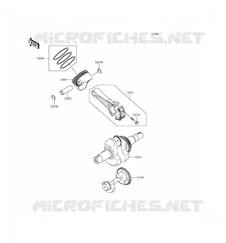 VILEBREQUIN/PISTON Kawasaki SSV 400 2015 MULE 610 4X4 XC  KAF400FFF