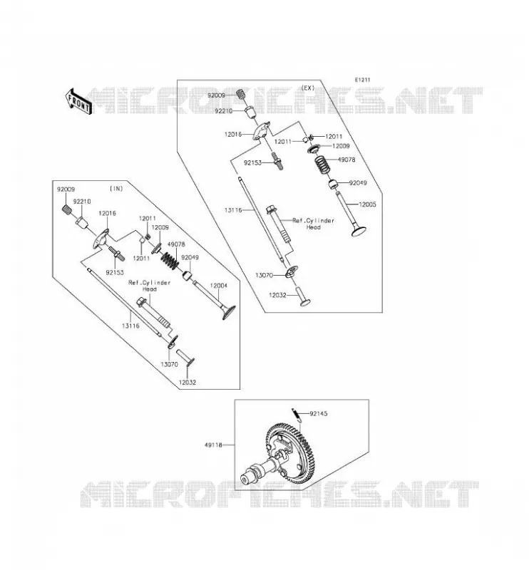 SOUPAPE/ARBRE A CAME Kawasaki SSV 400 2016 MULE 610 4X4  KAF400GGF