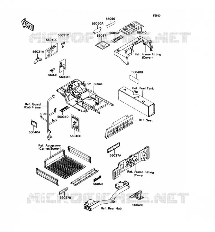 LABEL Kawasaki SSV 540 no_year MULE 2030  KAF540-E1