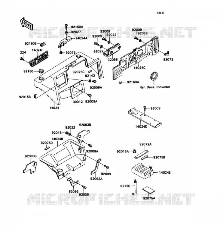 PIECE DE CADRE (COUVERTURE) Kawasaki SSV 540 no_year MULE 2030  KAF540-E1