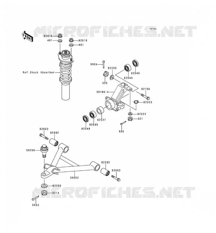 AMORTISSEUR AVANT Kawasaki SSV 620 no_year MULE 2510  KAF620-A1